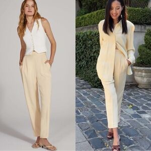 NWT FAVORITE DAUGHTER The Georgia Butter Cream Pull On Beige Trousers Pants